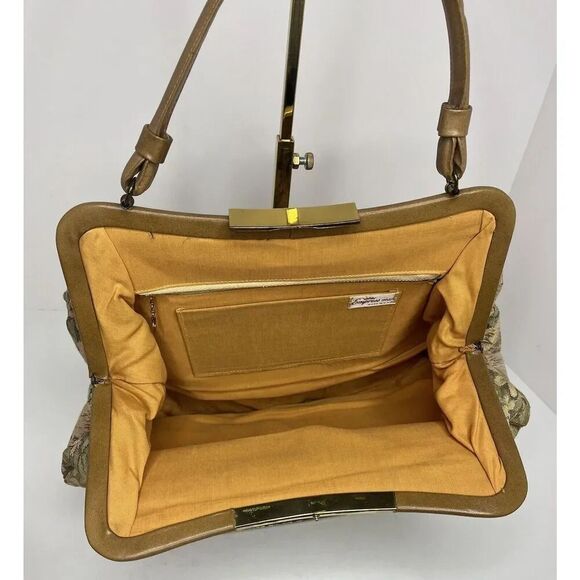 Vintage Empress Bags Handbag Floral Tapestry 1950's - Picture 8 of 12